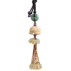 Car Hanging Ornament Handcrafted Boxwood Lotus