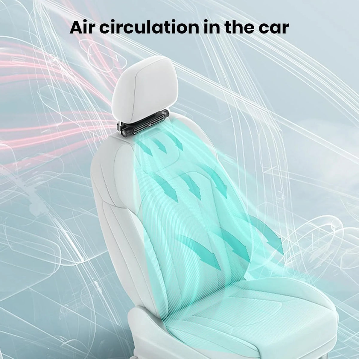 Car Headrest Fan Bladeless USB Powered 3-Speed
