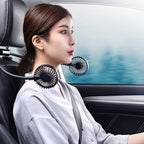 Car Headrest Fan Dual-Head 360° Rotation USB Powered