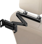 Car Headrest Tablet Holder Telescopic Arm & 360° Swivel