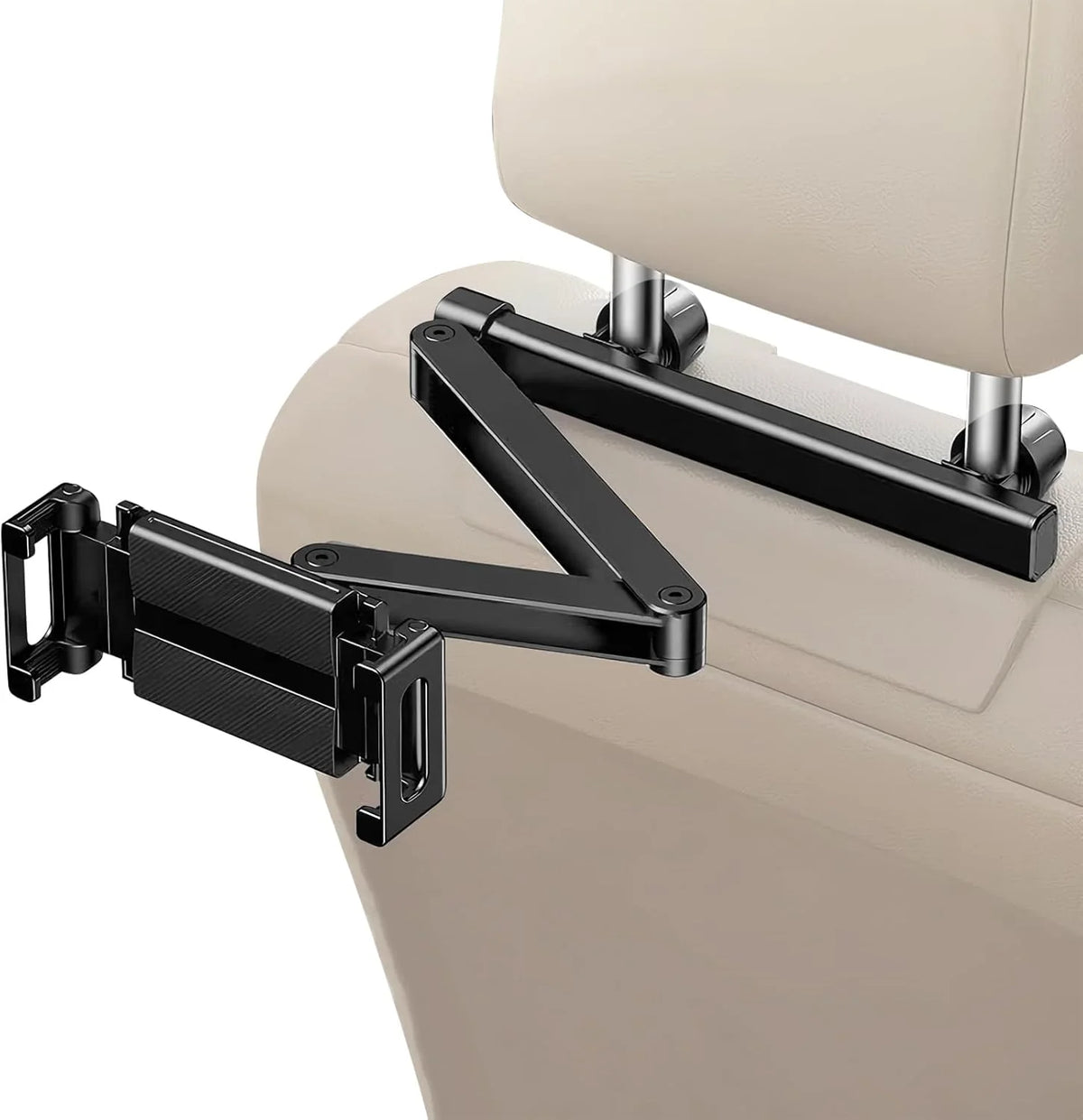 Car Headrest Tablet Holder Telescopic Arm & 360° Swivel