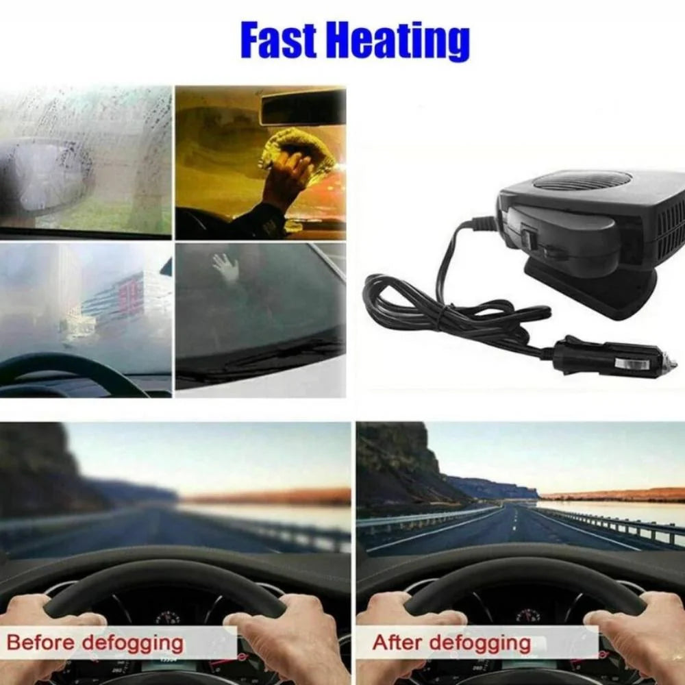 Car Heater 12V Ceramic Fast Heat & Dual Fan