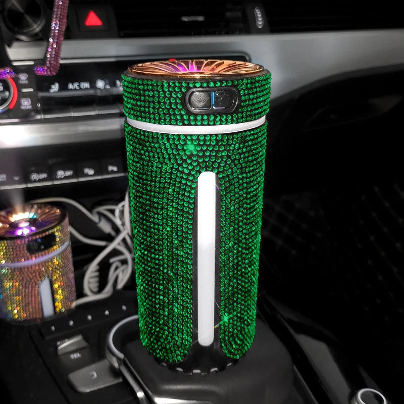 Car Humidifier Ultrasonic Mist USB Powered Rhinestone LED