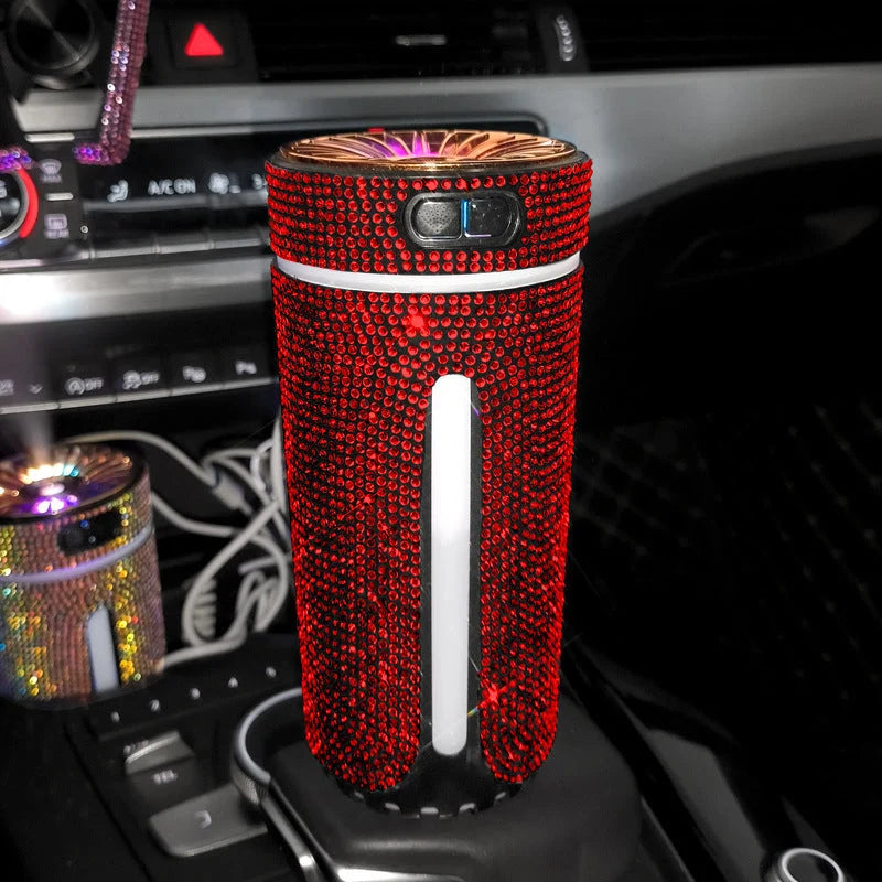 Car Humidifier Ultrasonic Mist USB Powered Rhinestone LED