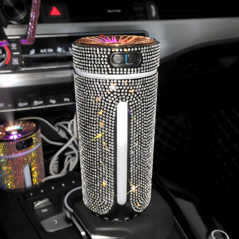 Car Humidifier Ultrasonic Mist USB Powered Rhinestone LED