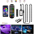 Car LED Strip Lights Music-Sync RGB Remote & Bluetooth
