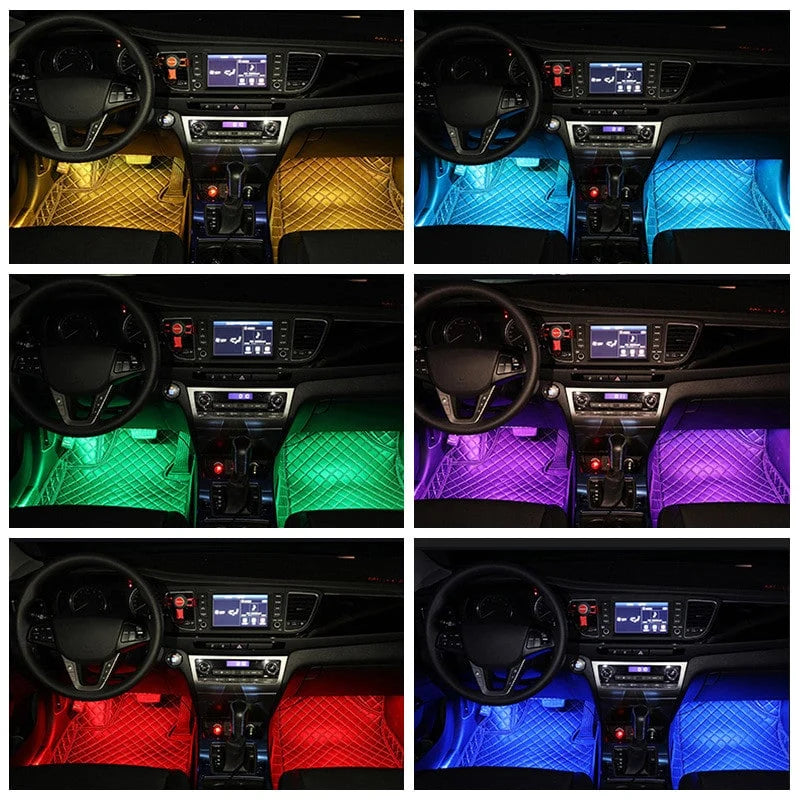 Car LED Strip Lights Music-Sync RGB Remote & Bluetooth