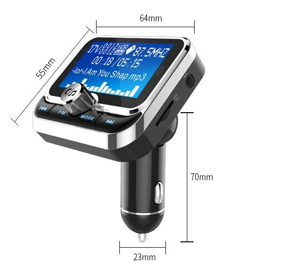 Car MP3 Player Bluetooth FM Transmitter Dual USB Charging