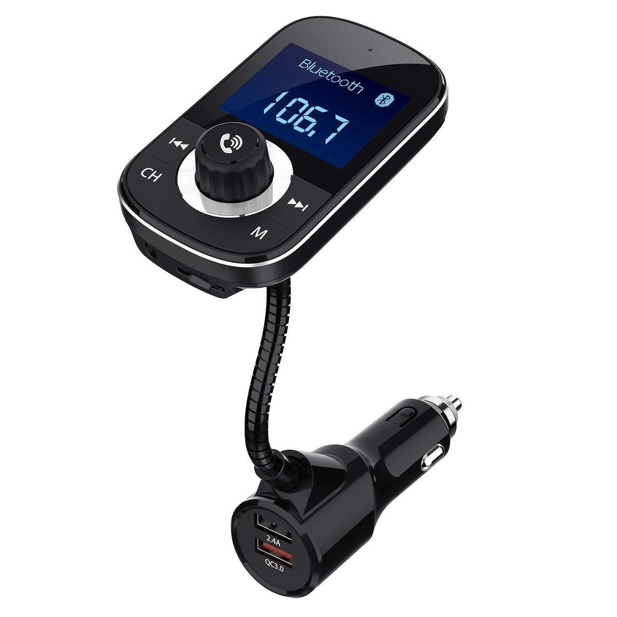 Car MP3 Player Bluetooth Hands-Free USB Charging