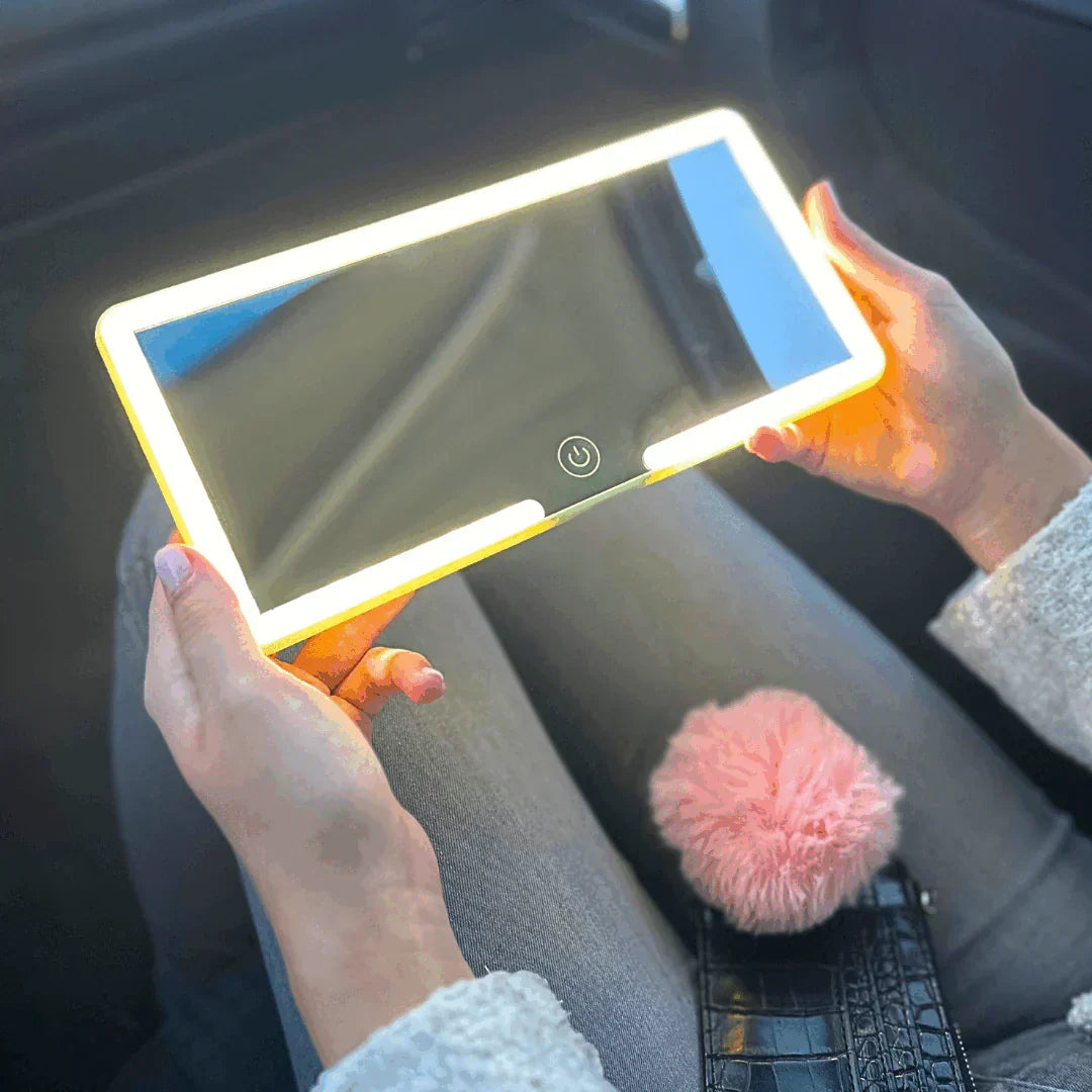 Car Makeup Mirror Adjustable LED & Touch Control