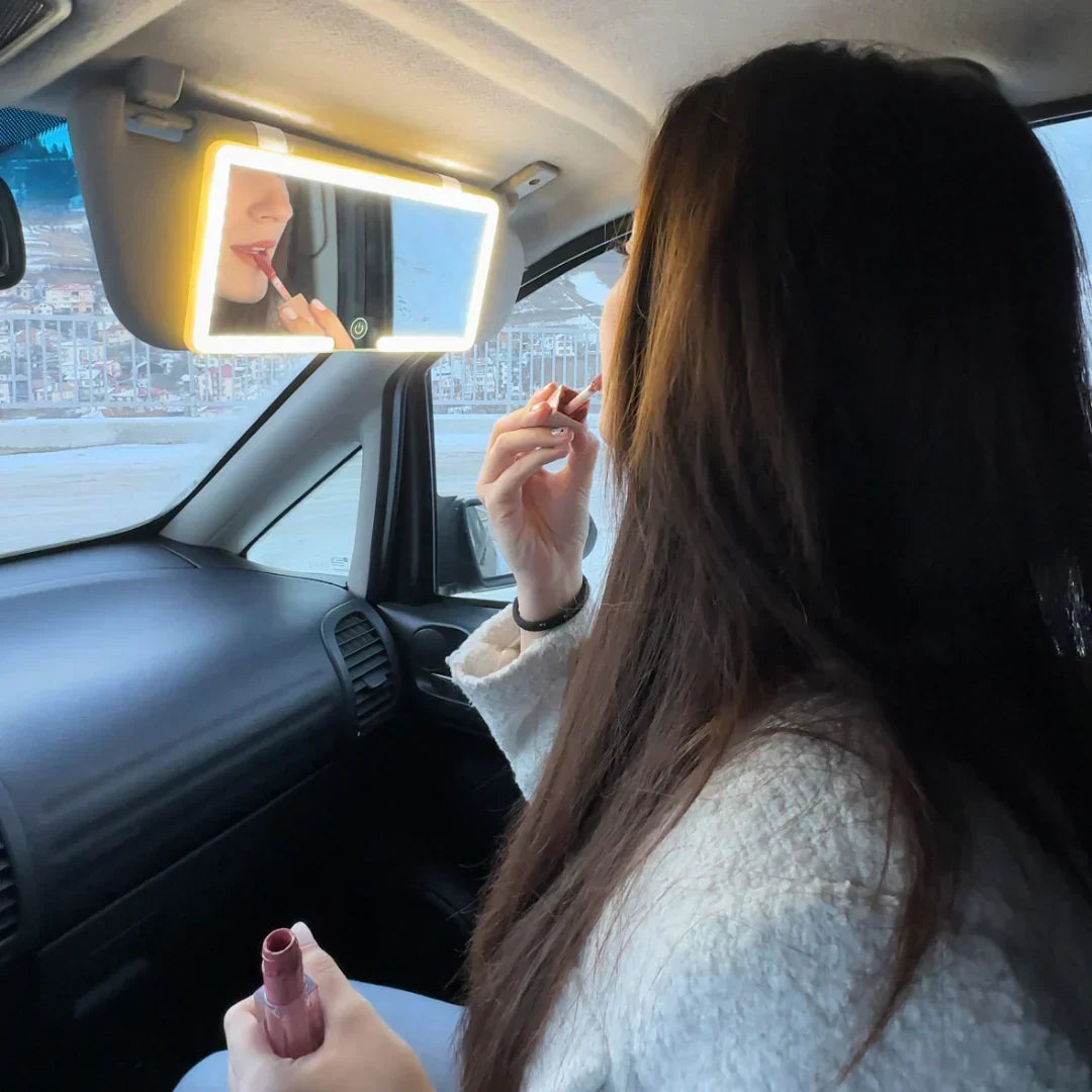 Car Makeup Mirror Adjustable LED & Touch Control