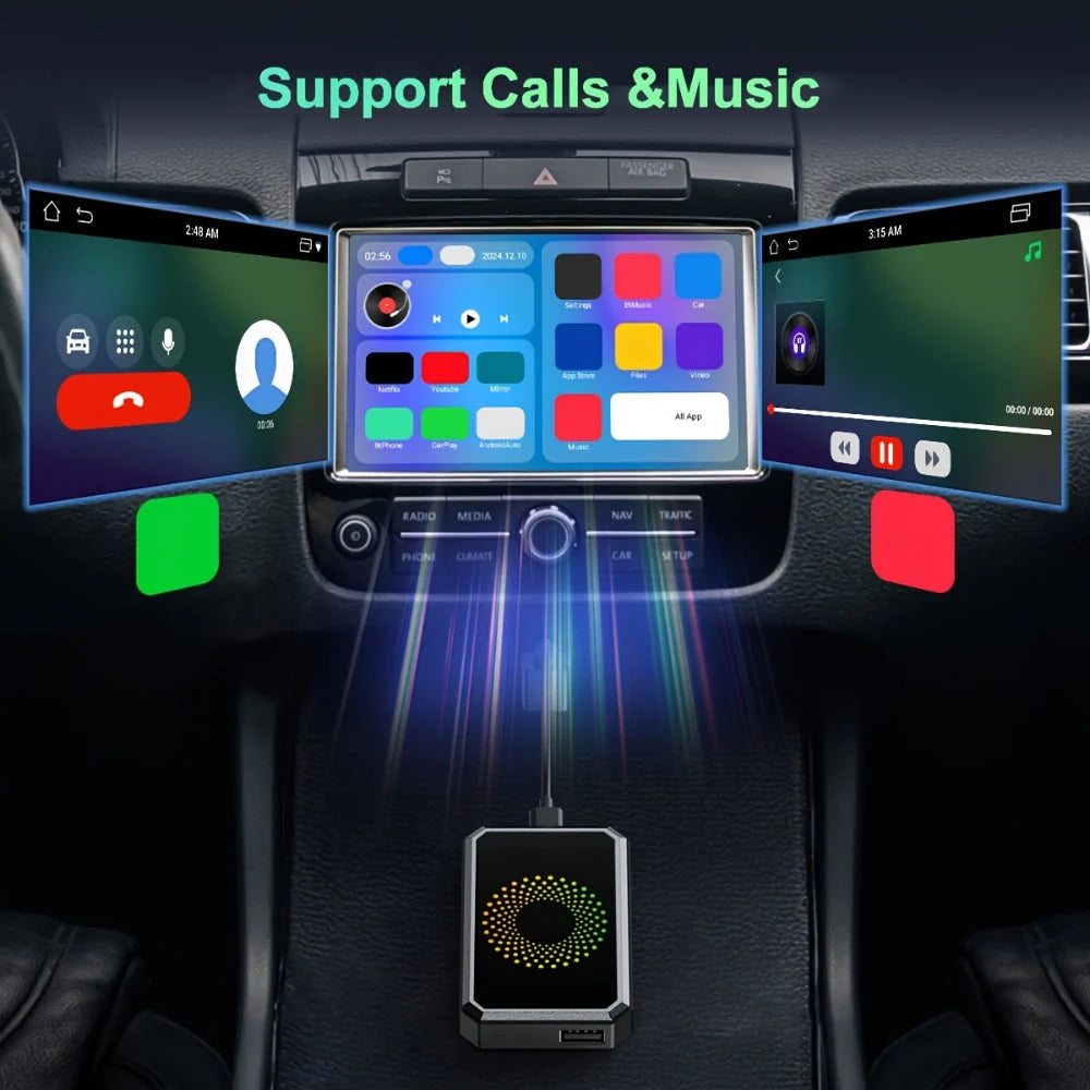 Car Media Adapter Wireless CarPlay & Android Auto 1080p