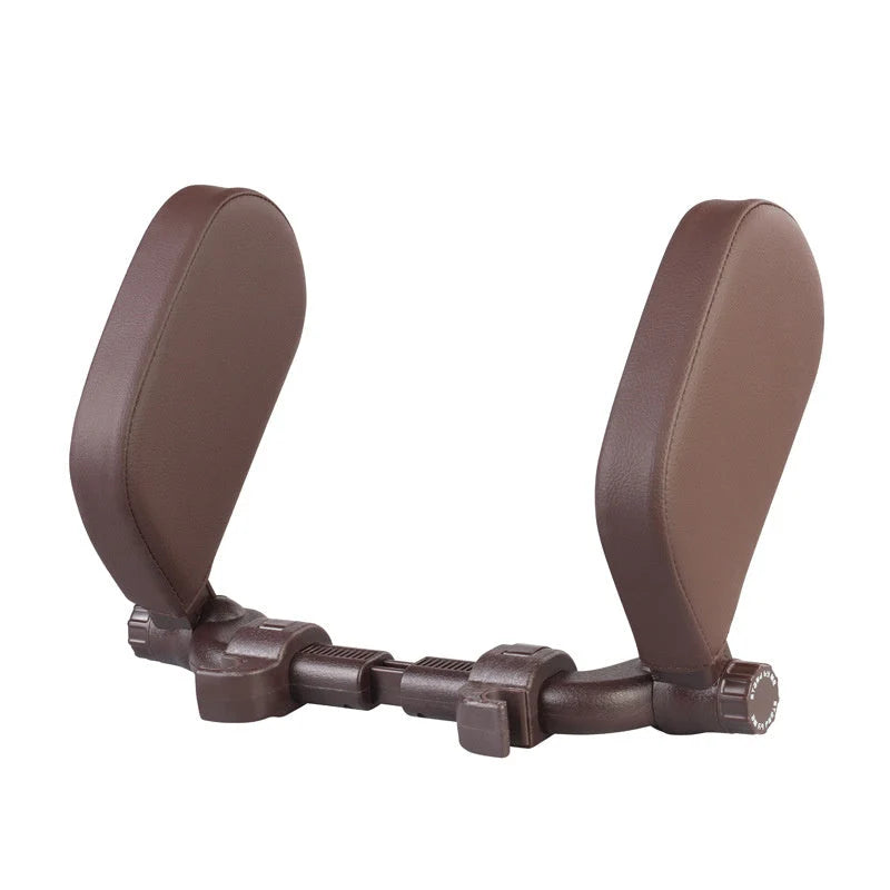 Car Neck Pillow Adjustable Universal Fit PU Leather