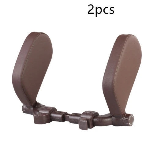Car Neck Pillow Adjustable Universal Fit PU Leather
