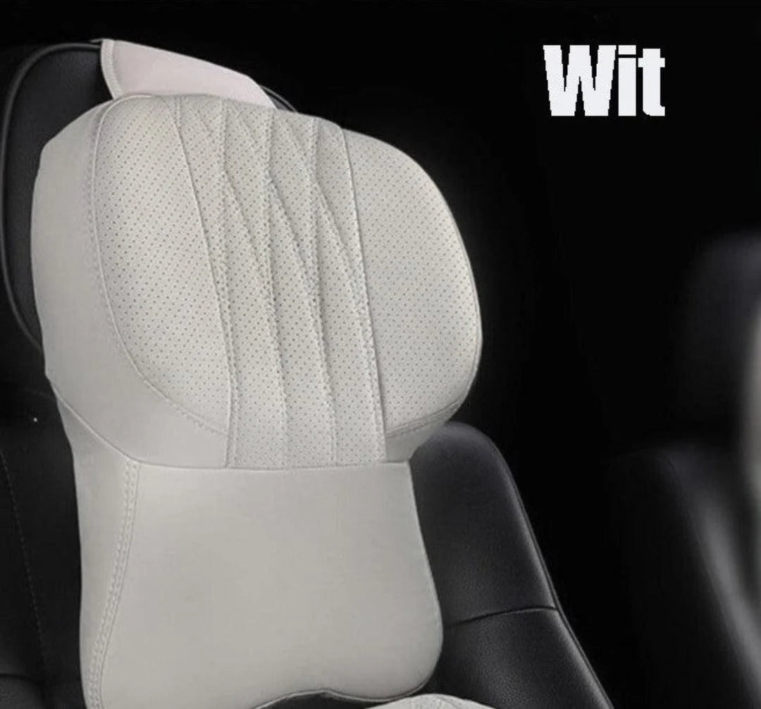 Car Neck Pillow Memory Foam Leather Cover