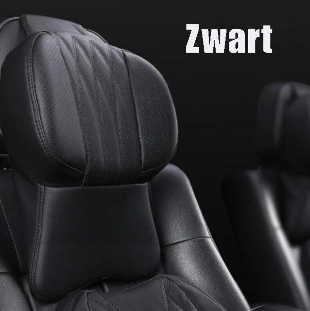 Car Neck Pillow Memory Foam Leather Cover
