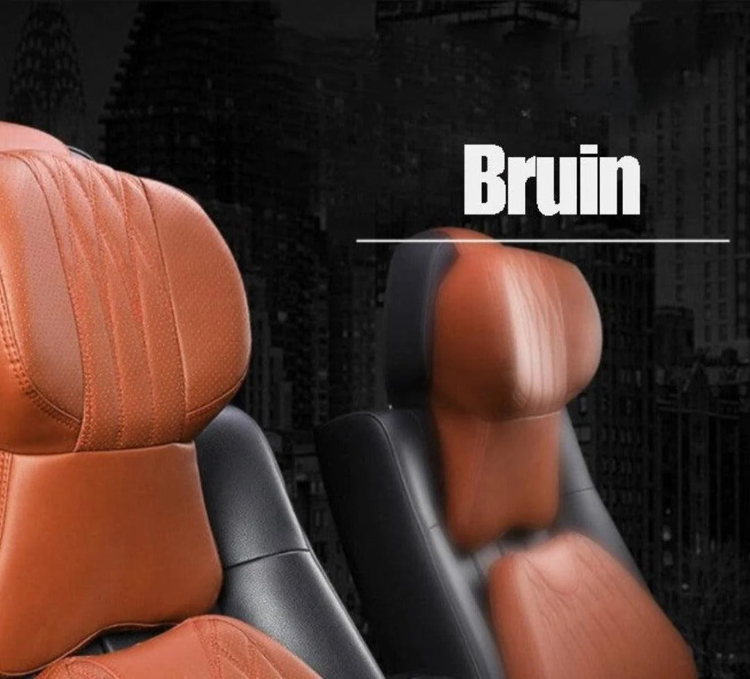 Car Neck Pillow Memory Foam Leather Cover
