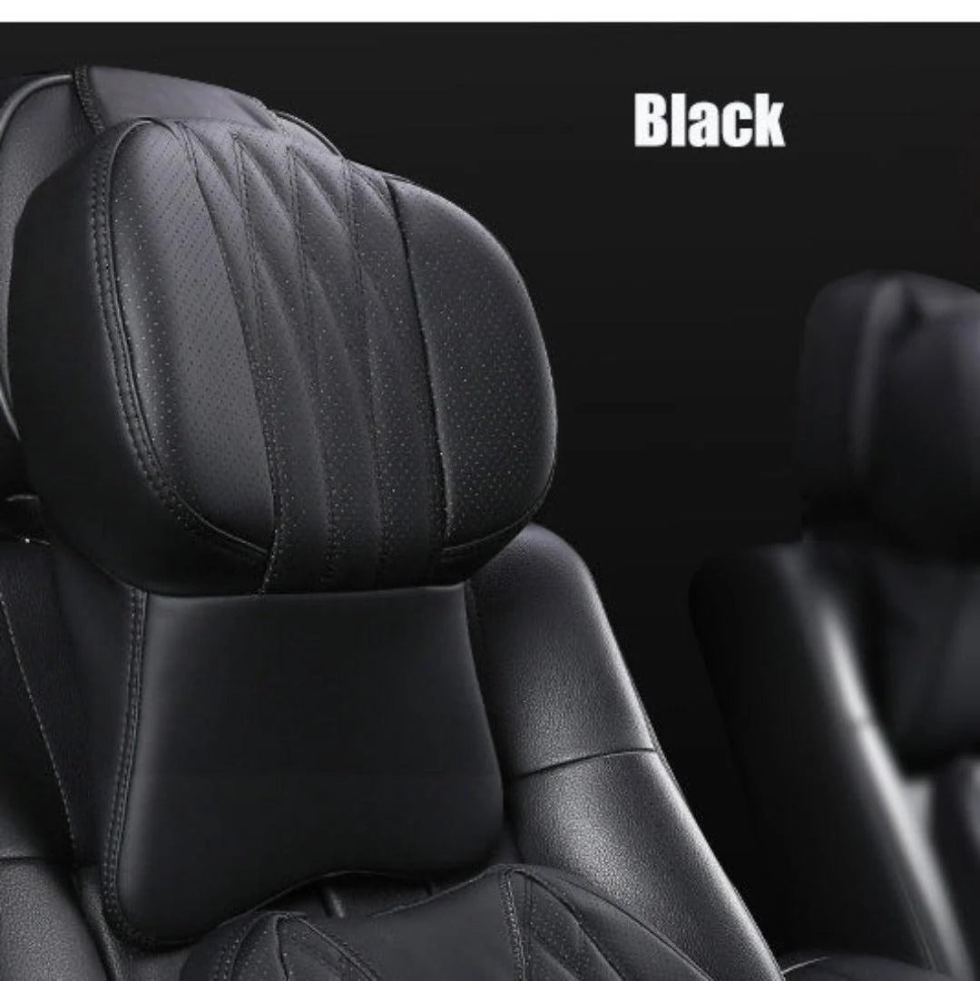 Car Neck Pillow Memory Foam Leather Cover