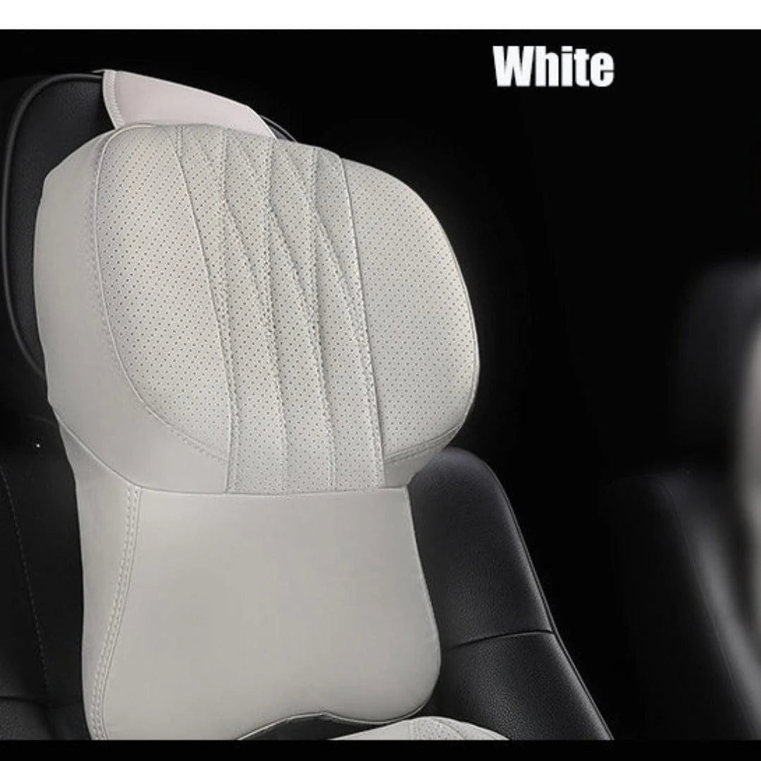 Car Neck Pillow Memory Foam Leather Cover