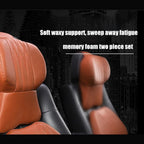 Car Neck Pillow Memory Foam Leather Cover