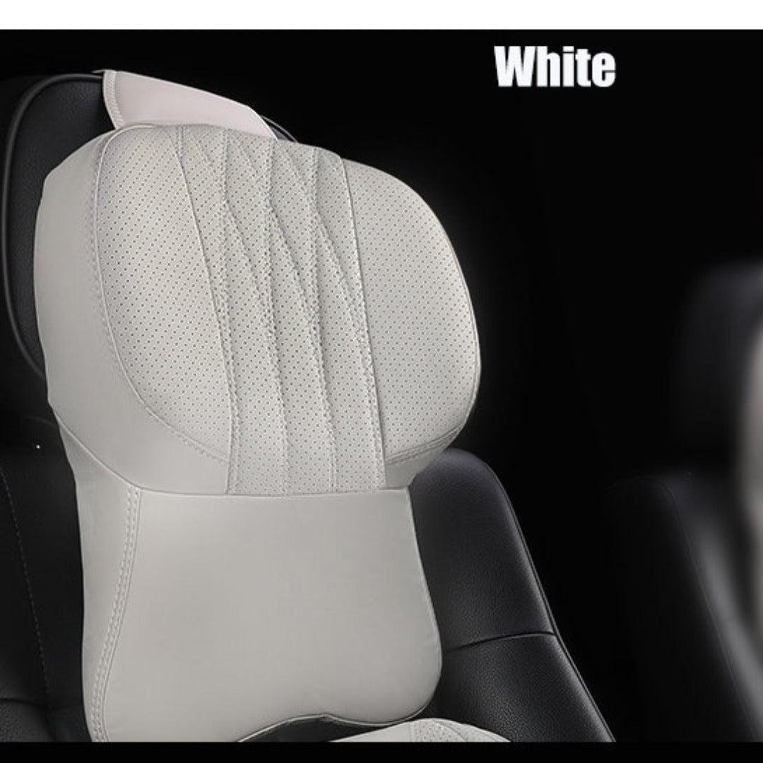 Car Neck Pillow Memory Foam Leather Cover Universal Fit