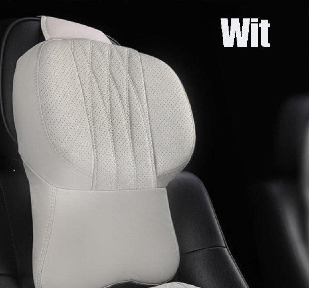 Car Neck Pillow Memory Foam Leather Cover Universal Fit
