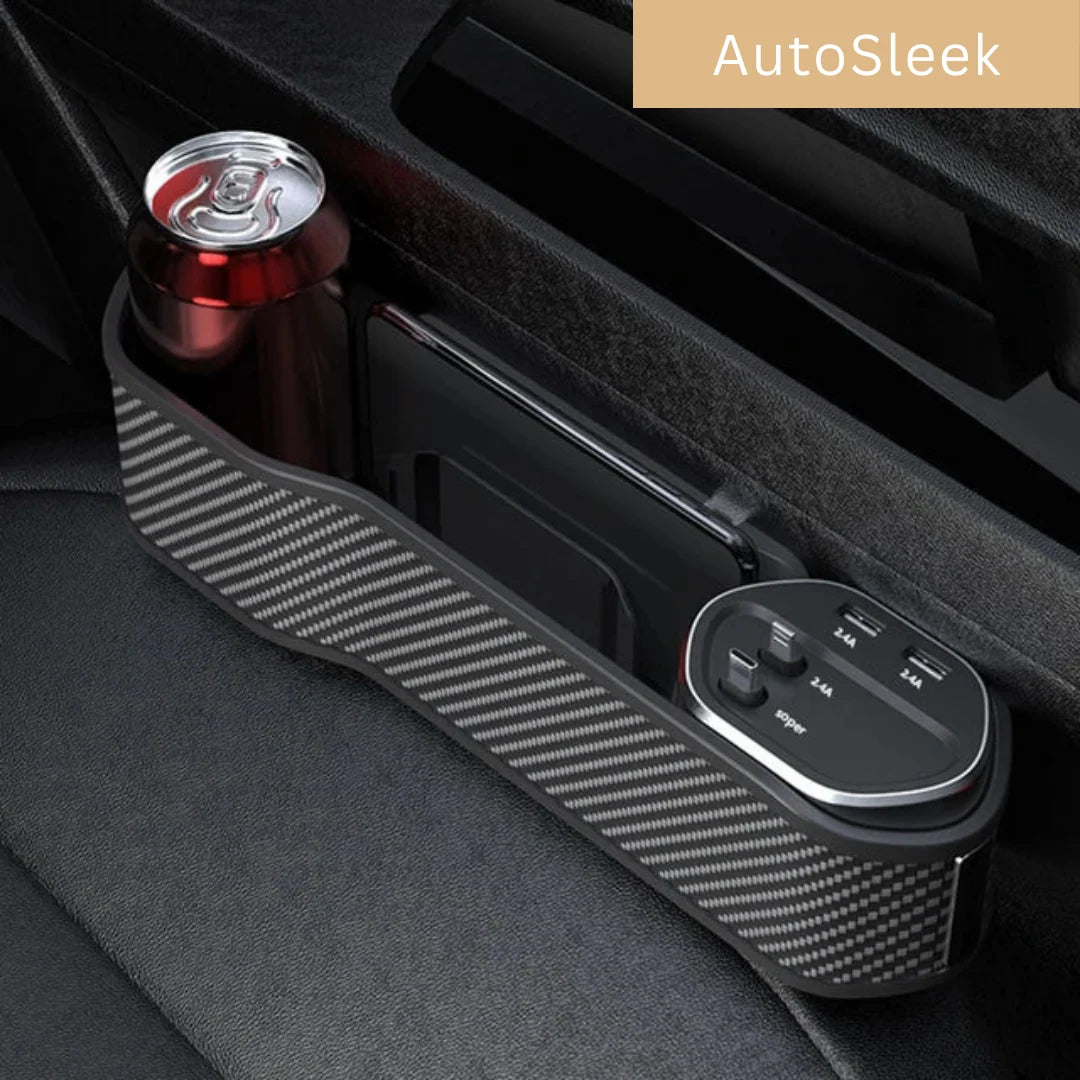 Car Organizer Between Seats Dual USB & Cup Holder