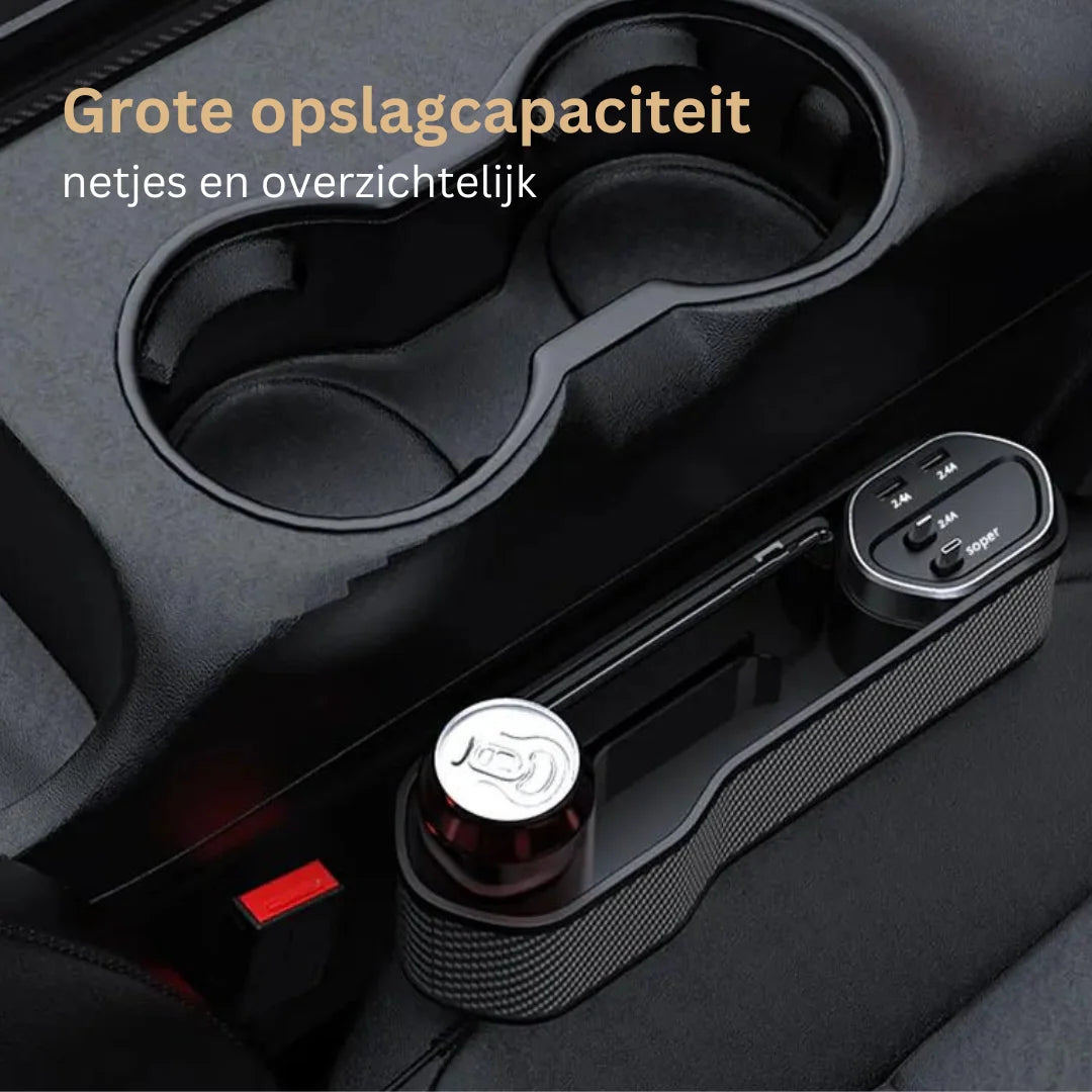 Car Organizer Between Seats Dual USB & Cup Holder