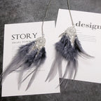 Car Ornament Boho Metal & Feather Rearview Clip