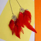 Car Ornament Boho Metal & Feather Rearview Clip