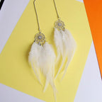 Car Ornament Boho Metal & Feather Rearview Clip