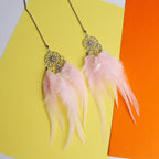 Car Ornament Boho Metal & Feather Rearview Clip
