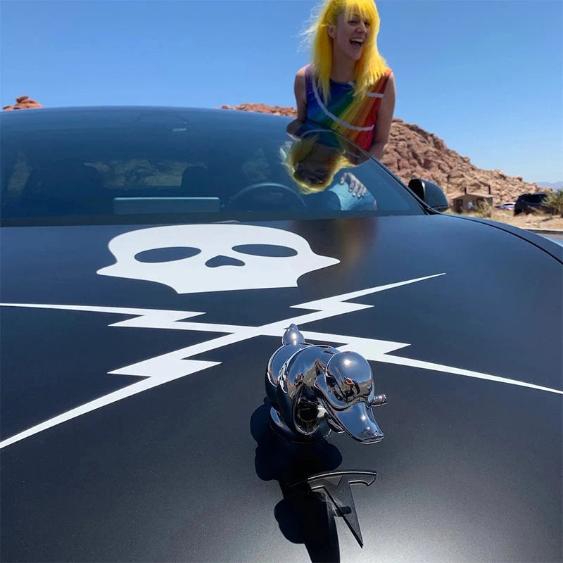 Car Ornament Chrome-Plated Rubber Integrated Mounting Pins