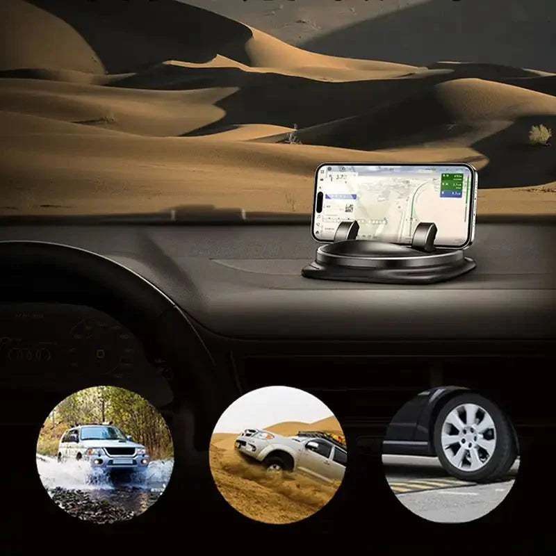 Car Phone Holder 360° Rotating Clamp & Dashboard Mount