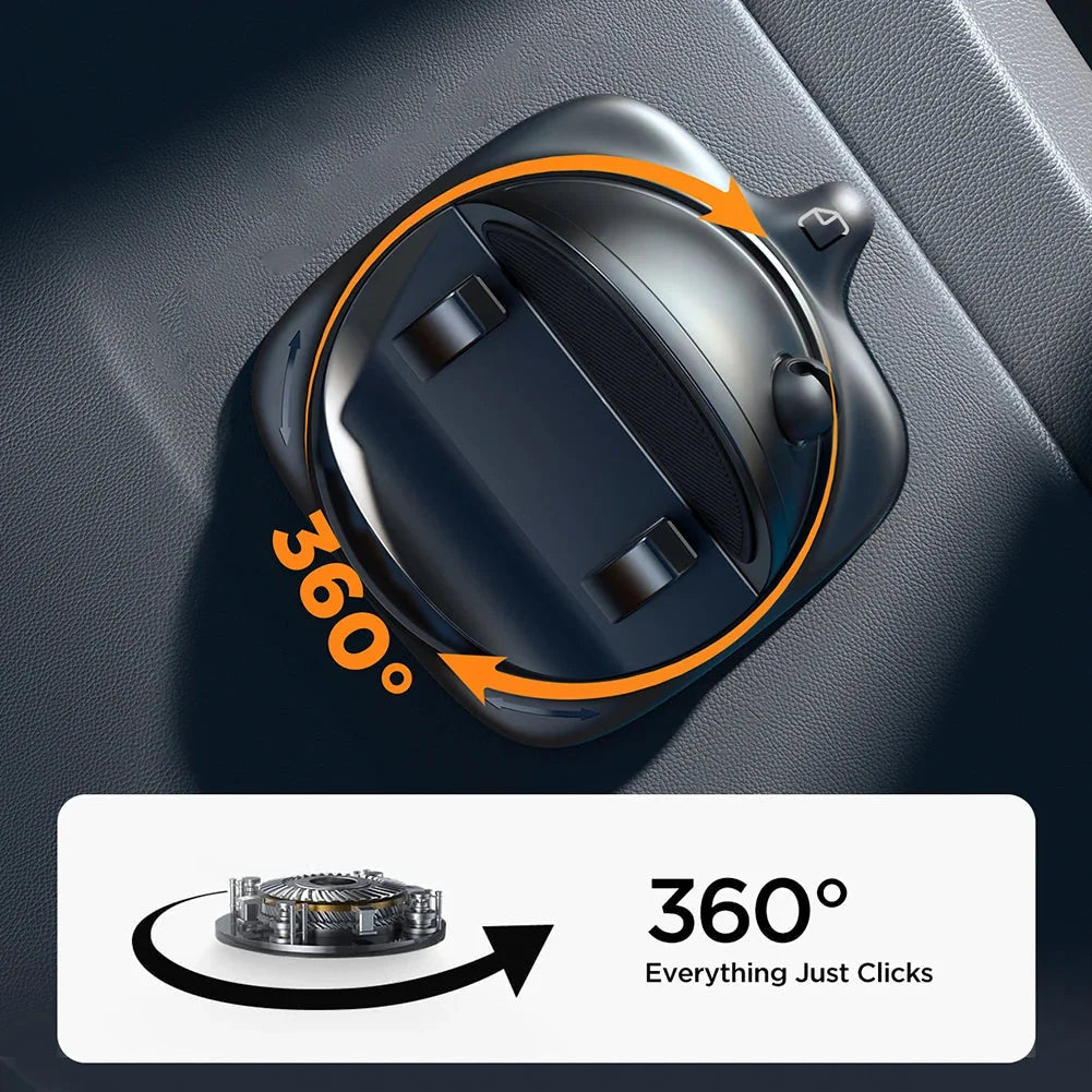 Car Phone Holder 360° Rotating Clamp & Dashboard Mount