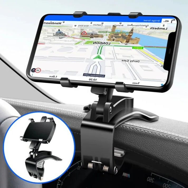 Car Phone Holder 360° Rotation Anti-Slip & Quick Clamp