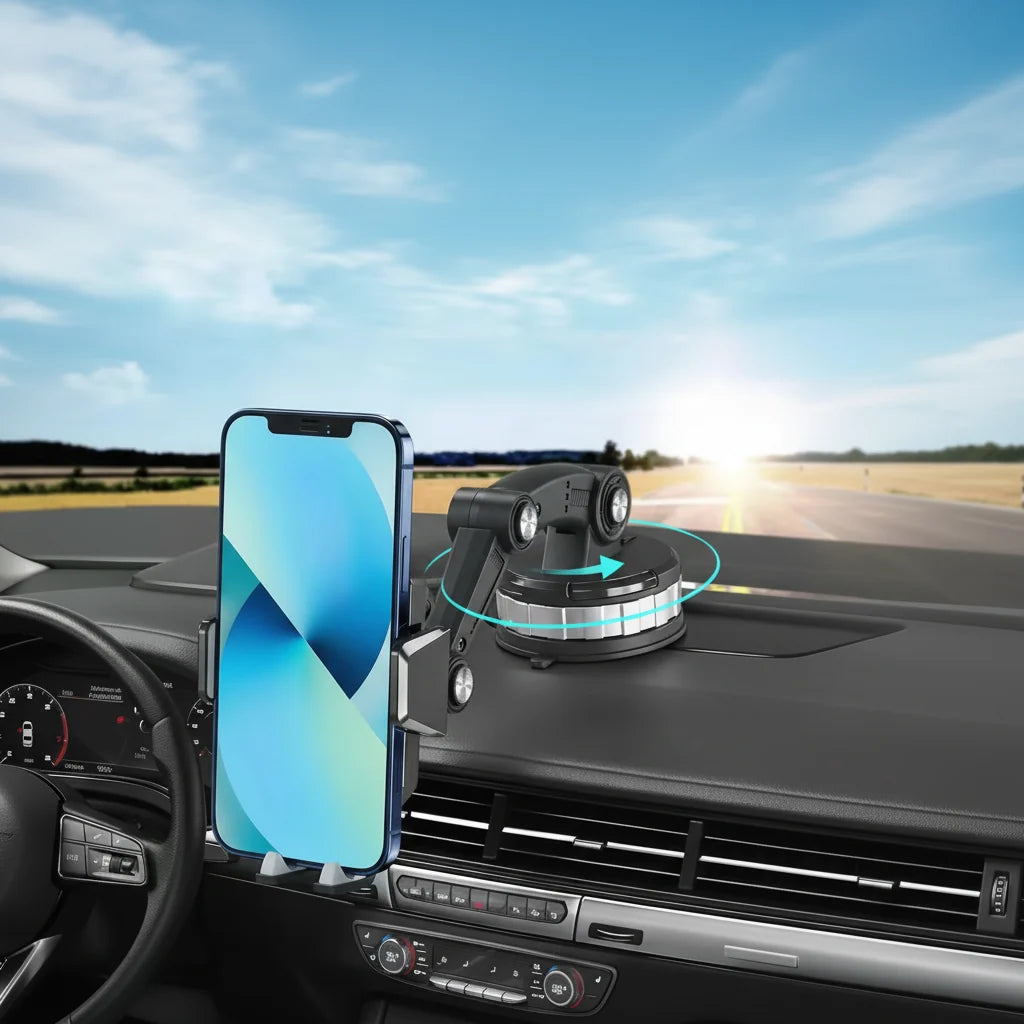 Car Phone Holder 360° Rotation Dashboard & Windshield Mount