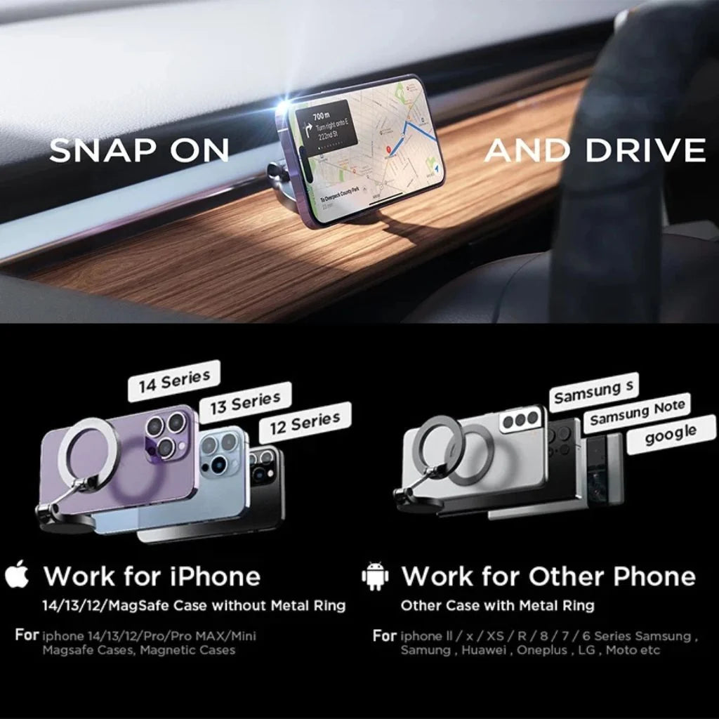 Car Phone Holder Magnetic 360° Rotation Adjustable Height