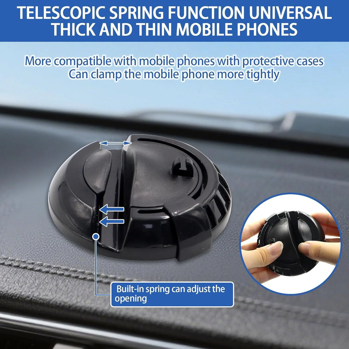 Car Phone Holder Universal 360° Rotation Non-Slip Adhesive