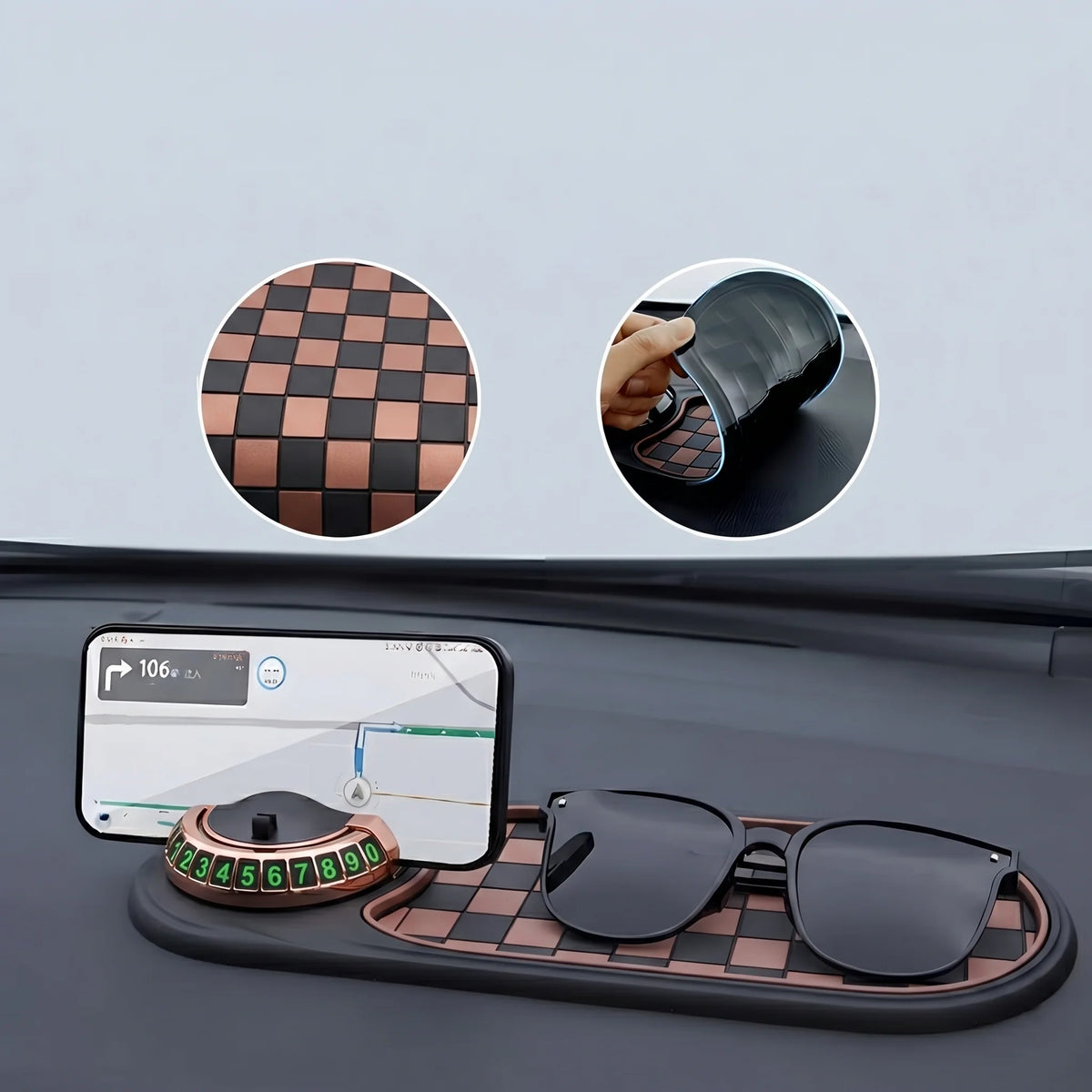 Car Phone Mount 360 Degree Rotation Spring-Loaded Universal Grip