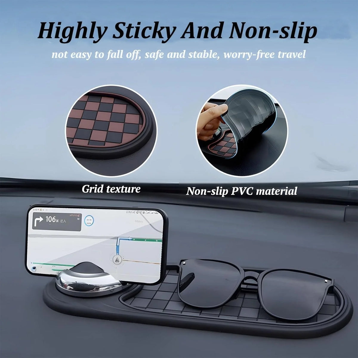 Car Phone Mount 360 Degree Rotation Spring-Loaded Universal Grip