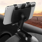 Car Phone Mount 360° Rotating Visor, Mirror & Dashboard
