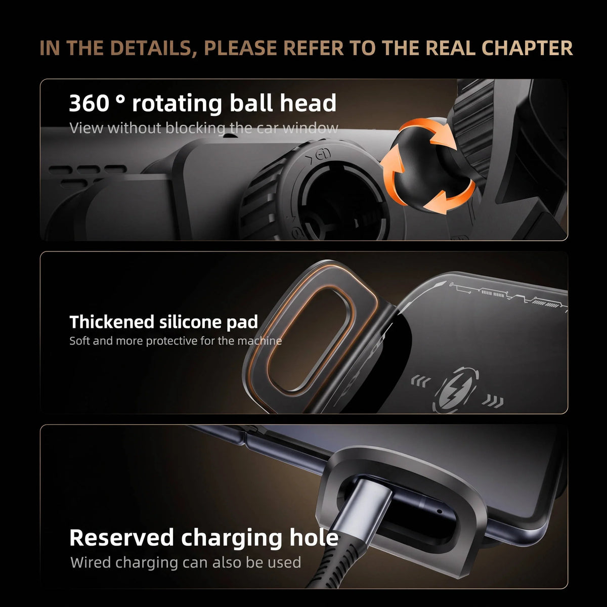 Car Phone Mount Auto Clamp 15W Fast Wireless