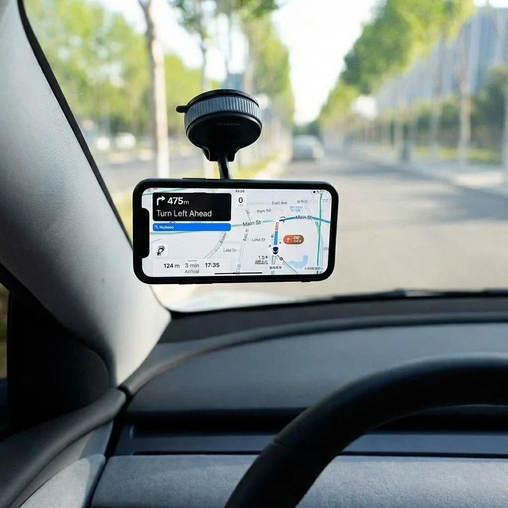 Car Phone Mount Magnetic Grip Vacuum Suction 360° Rotatable
