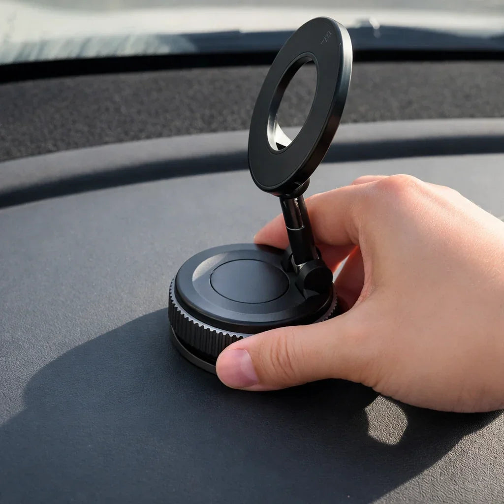 Car Phone Mount Magnetic Grip Vacuum Suction 360° Rotatable