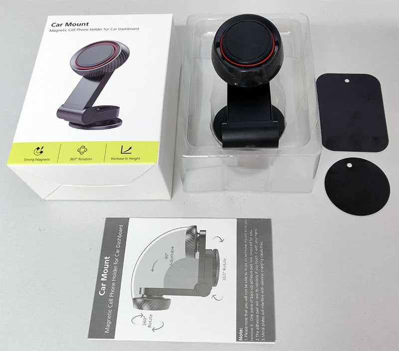 Car Phone Mount Magnetic Sticky Base 360° Rotating