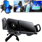 Car Phone Mount Motorized Auto-Grip Dual-Coil Wireless Vent Clip