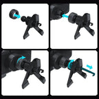 Car Phone Mount Motorized Auto-Grip Dual-Coil Wireless Vent Clip