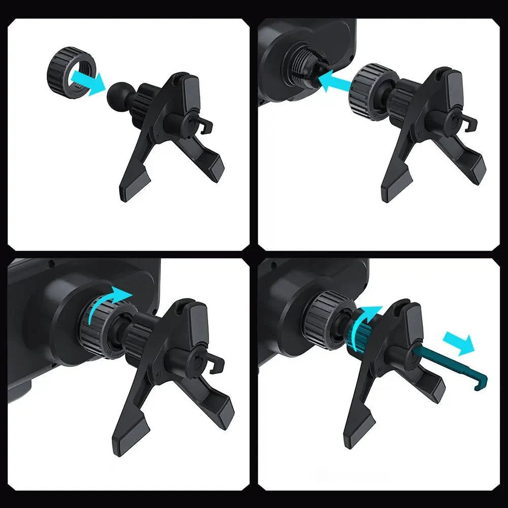 Car Phone Mount Motorized Auto-Grip Dual-Coil Wireless Vent Clip