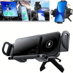 Car Phone Mount Motorized Auto-Grip Dual-Coil Wireless Vent Clip